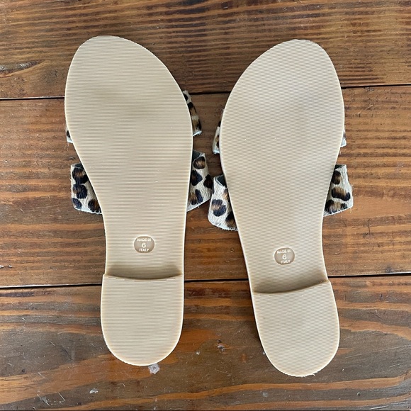 NWOT Steve Madden Greece Cheetah Print Leather Slides Sandals - Picture 5 of 9